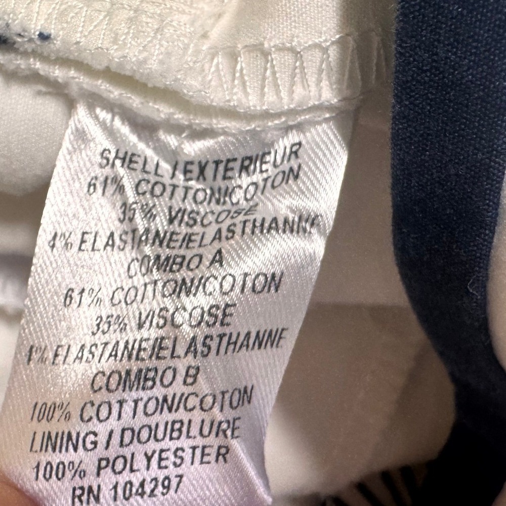 Milly of New York Womens White Navy Trim Cropped Pants SZ 10 Nautical Coastal - Picture 8 of 9